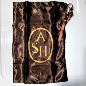 Ash by Chloe Brown Satin Logo Drawstring Pouch
